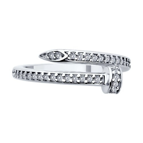 Кольцо из серебра с фианитами