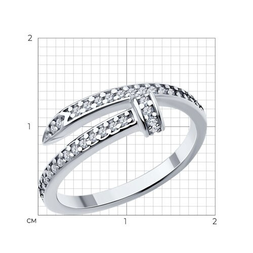 Кольцо из серебра с фианитами