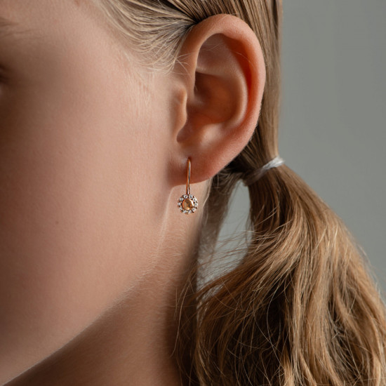 Серьги из золочёного серебра с фианитами