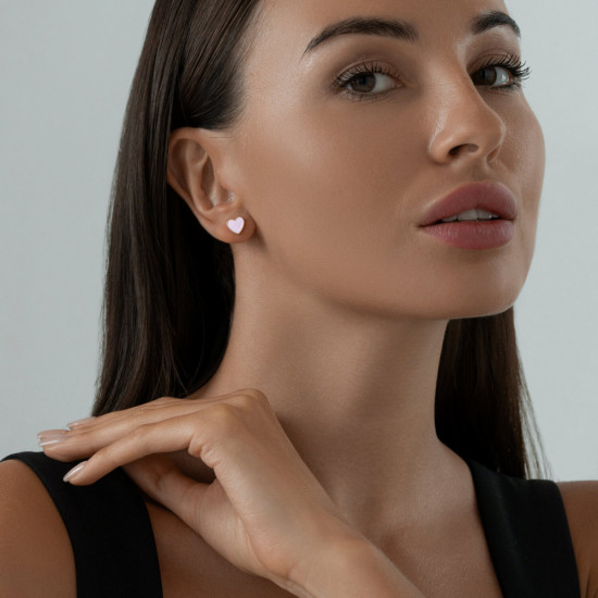 Серьги-пусеты из серебра с эмалью