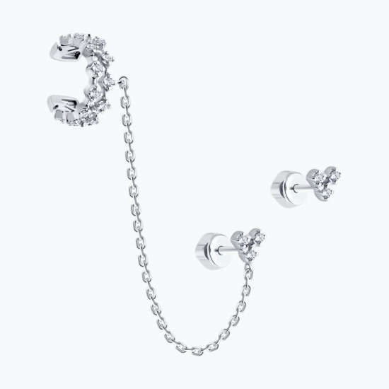 Серьги из серебра с фианитами