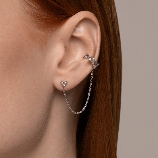 Серьги из серебра с фианитами