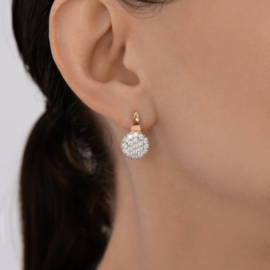 Серьги из золочёного серебра с фианитами