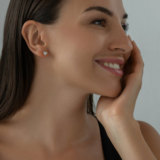 Серьги из серебра с фианитами