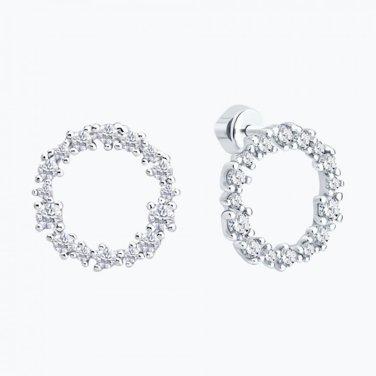 Серьги из серебра с фианитами