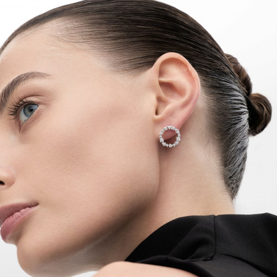 Серьги из серебра с фианитами