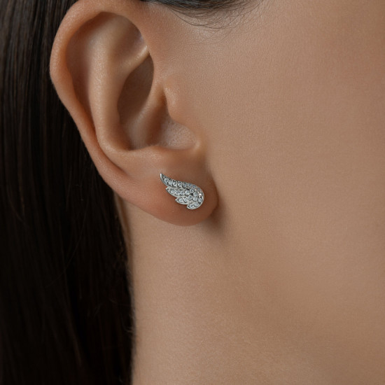 Серьги из серебра с фианитами