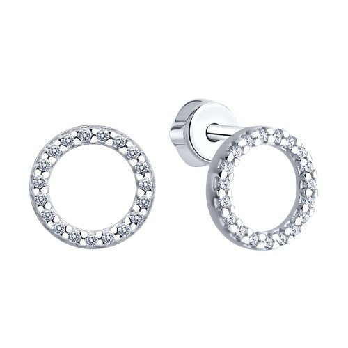 Серьги из серебра с фианитами