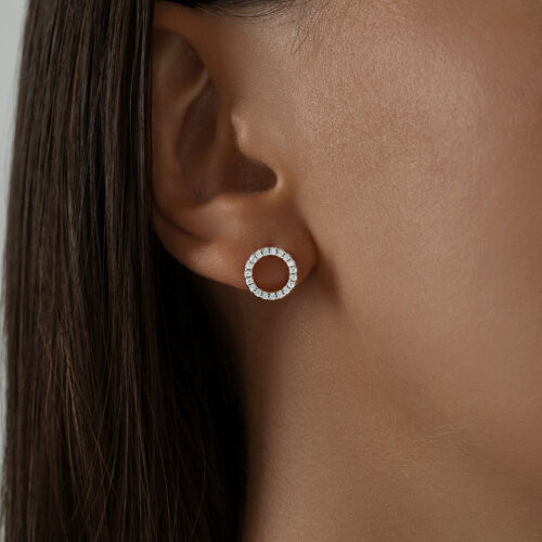 Серьги из серебра с фианитами