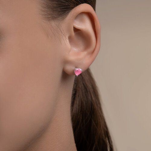 Серьги из серебра с фианитами