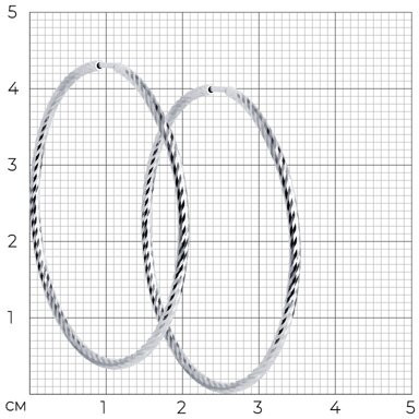 Серьги конго из серебра с алмазной гранью