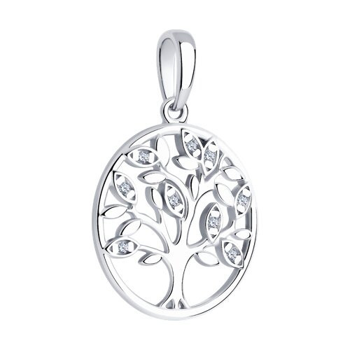 Подвеска из серебра с фианитами