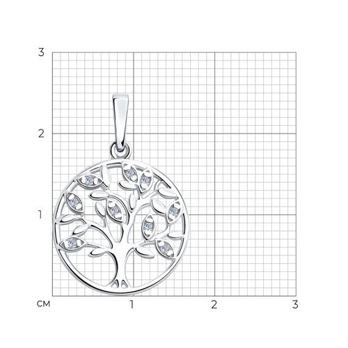 Подвеска из серебра с фианитами