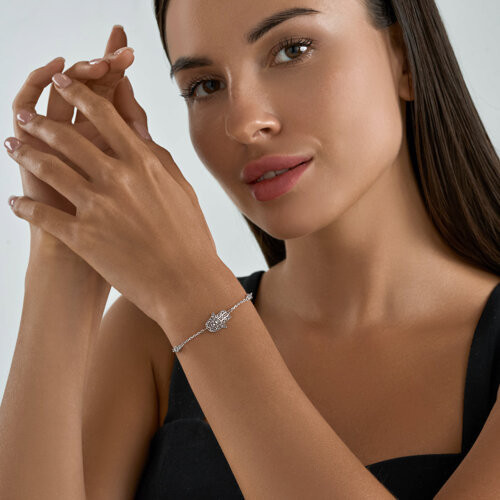 Браслет из серебра с фианитами