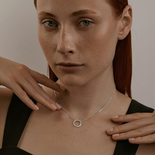 Колье из серебра с фианитами