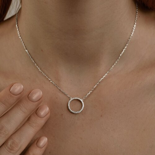 Колье из серебра с фианитами