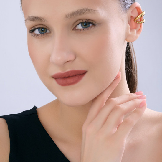 Серьга-кафф из золочёного серебра