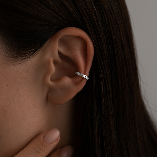 Серьга-кафф из серебра