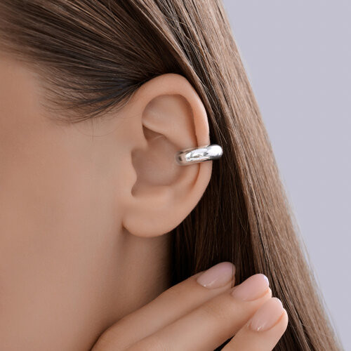 Серьга-кафф из серебра