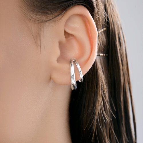 Серьга-кафф из серебра