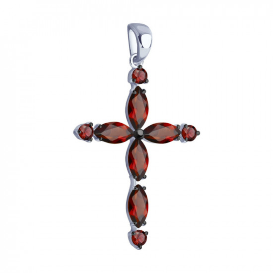 Подвеска из серебра с гранатами