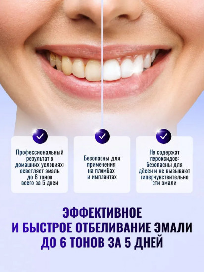 Полоски для отбеливания зубов с углем «O3X Whitening Strips Black»