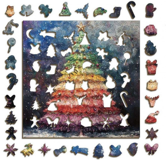 Пазл деревянный контурный «Елочка»