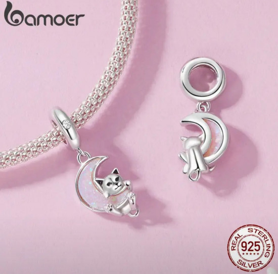 Шарм-подвеска «Котенок и луна»
