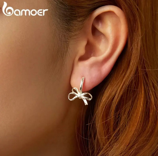 Серьги из серебра «Бант»