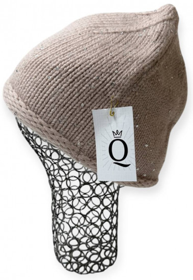 Шапка женская зимняя на флисе с мини-пайетками