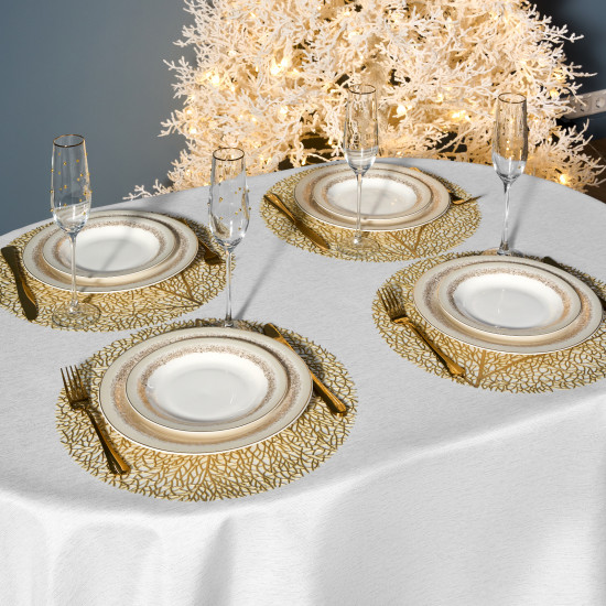 Скатерть овальная «Феерия. Серебро»
