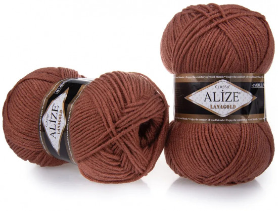 Пряжа для вязания «Lanagold», цвет 565 Коричнево-красный