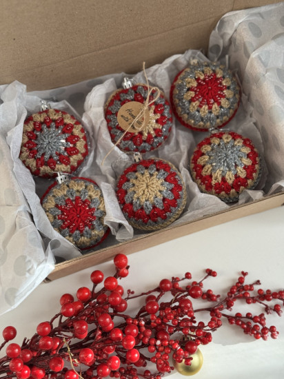 Набор елочных шаров ручной работы