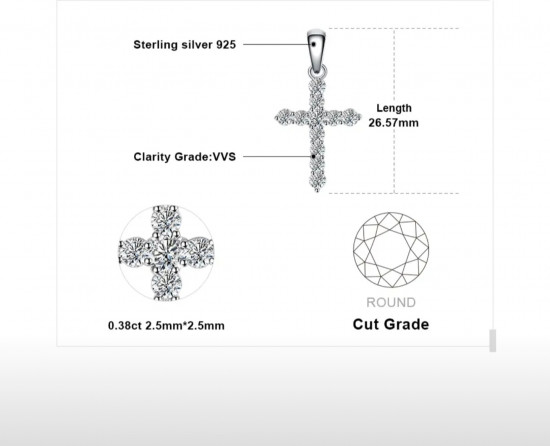 Подвеска с фианитами «Крест»