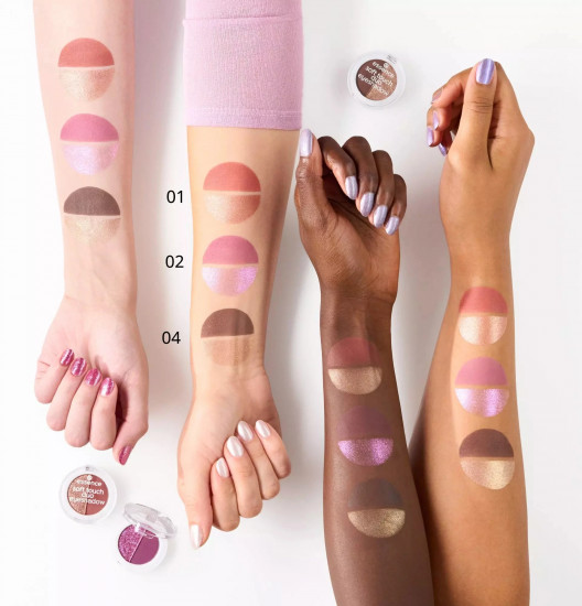 Тени для век двойные «Soft touch duo eyeshadow», оттенок 04 Mocha Muse