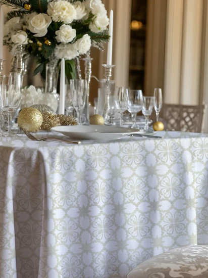 Скатерть с водоотталкивающей пропиткой «Морозный цветок»