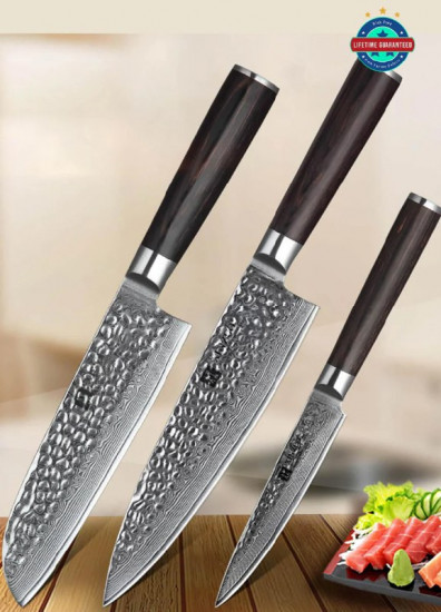Набор ножей из дамасской стали