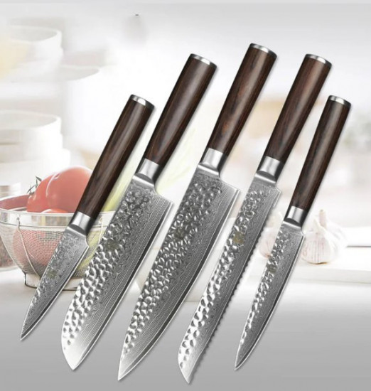 Набор ножей из дамасской стали