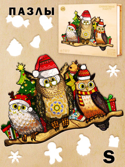 Пазл деревянный «Новогодняя вечеринка»