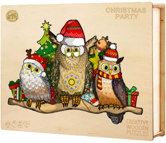 Пазл деревянный «Новогодняя вечеринка»