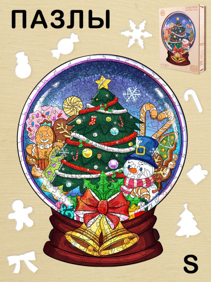 Пазл деревянный «Снежный шар»