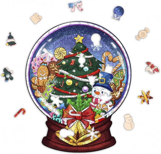 Пазл деревянный «Снежный шар»