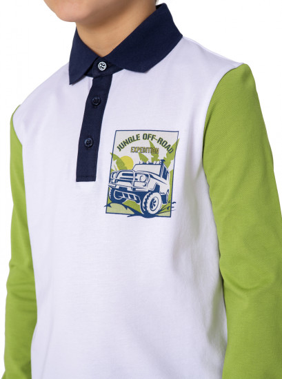 Лонгслив-поло для мальчиков