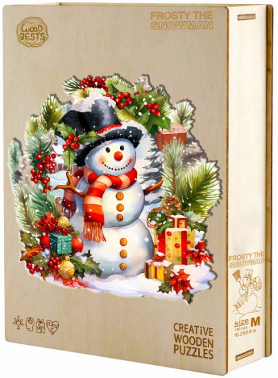 Пазл деревянный «Снеговик Шапочкин»