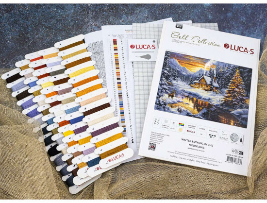 Набор для вышивания гобеленовым стежком «Зимний вечер в горах»