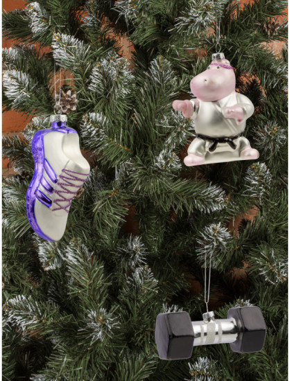 Игрушка ёлочная «Бегемотик-спортсмен»