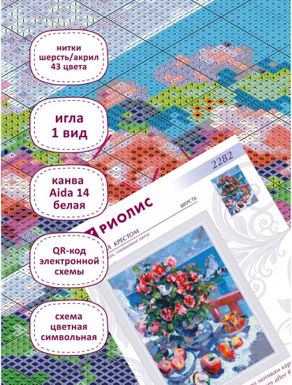 Набор для вышивания по мотивам картины К. Коровина «Яблоки и розы»