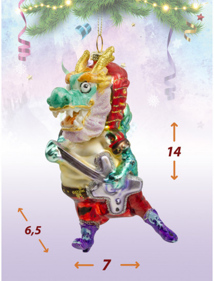 Игрушка ёлочная «Дракон-гитарист»