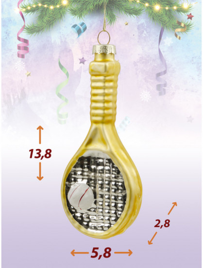 Игрушка ёлочная «Ракетка с мячиком»