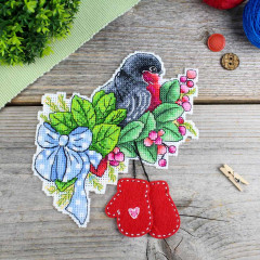 Набор для вышивания на пластиковой канве «Красногрудый снегирь» - Фото 4